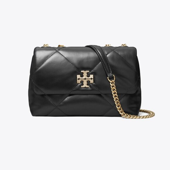 Tory Burch Black Leather Handbag with Gold Details - Picture 1 of 6